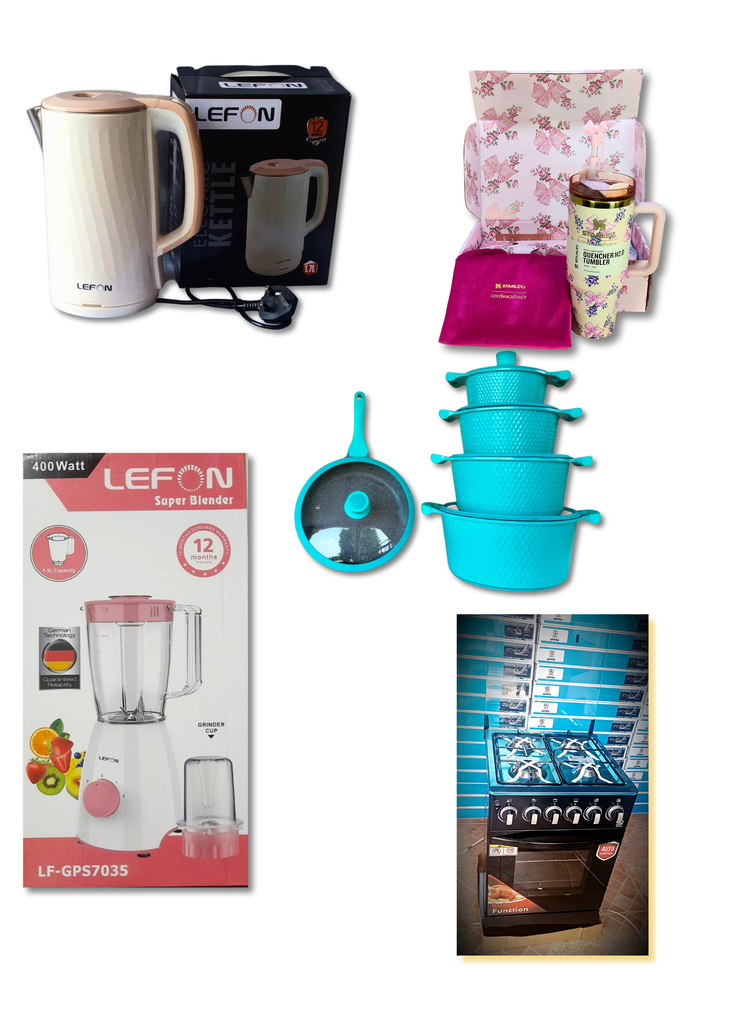 XL Bundle ( Standing gaz cooker + Kettle + Premium Stanly cup + blender 2in1 + cookware 10pcs ) 