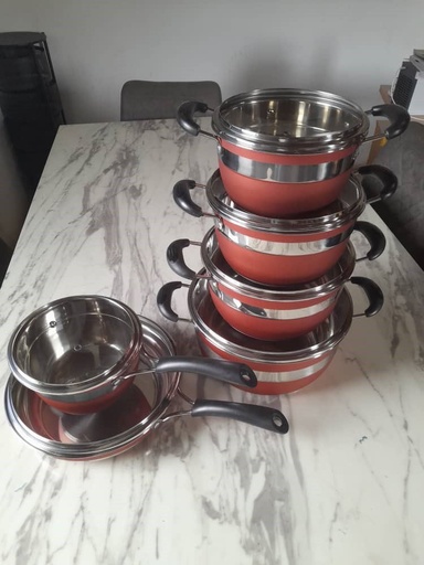 [SS-CW-R] Stainless cookware red 